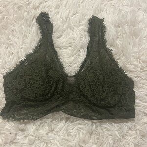 Aerie Dark Green Lace Bralette